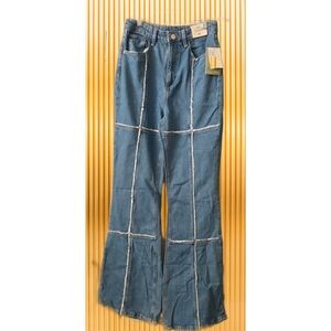 H&M Denim Flare Jeans with White Stitching